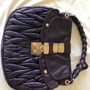 Miu Miu Matelasse Woven Handle Leather  Bag